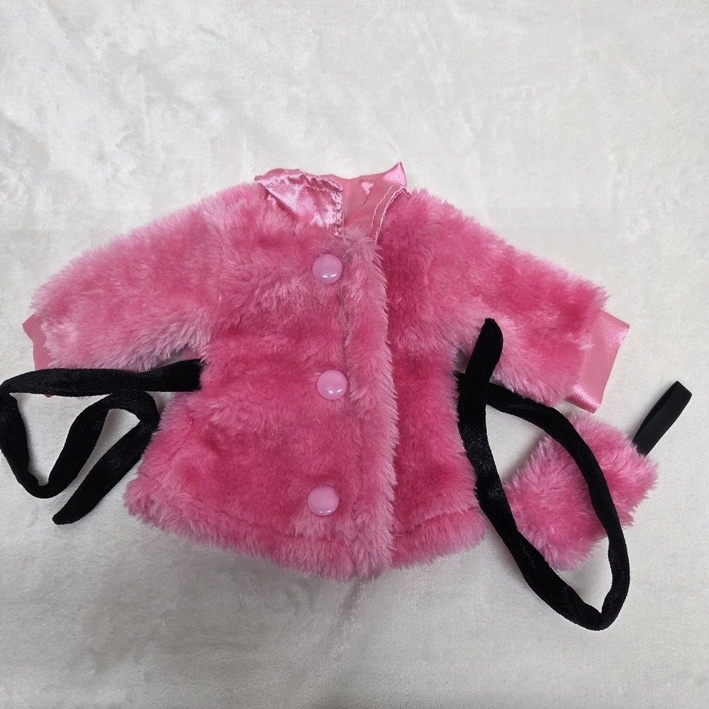 Pink Faux Fur Coat and Muff Set for 18-inch Dolls - Barbie Movie Style! - Picture 7 of 10